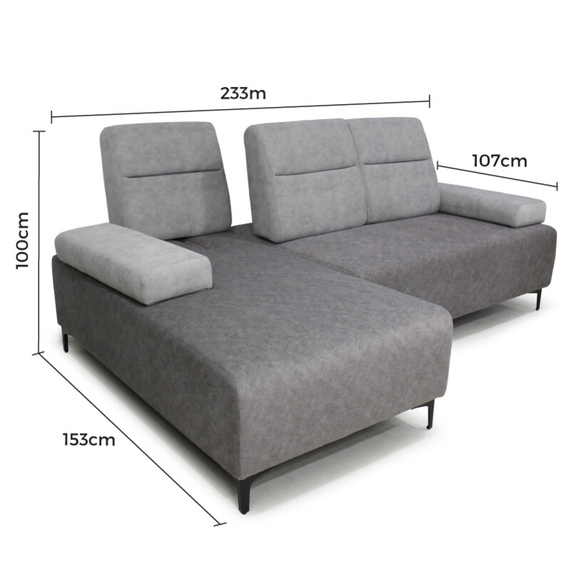 Fabric HM L Shape Sofa + Storage Box 815