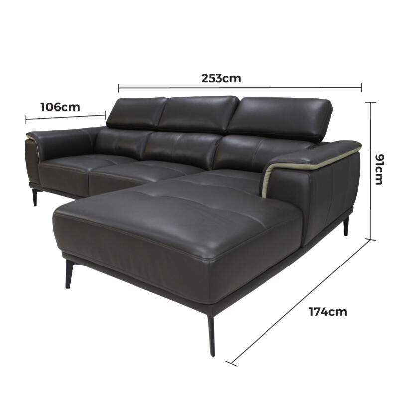 Half Leather L Shape Sofa 116