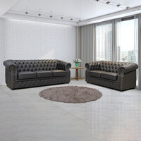 Half Genuine Leather Sofa Set M107