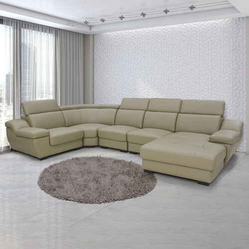 Half Leather L Shape Sofa 116